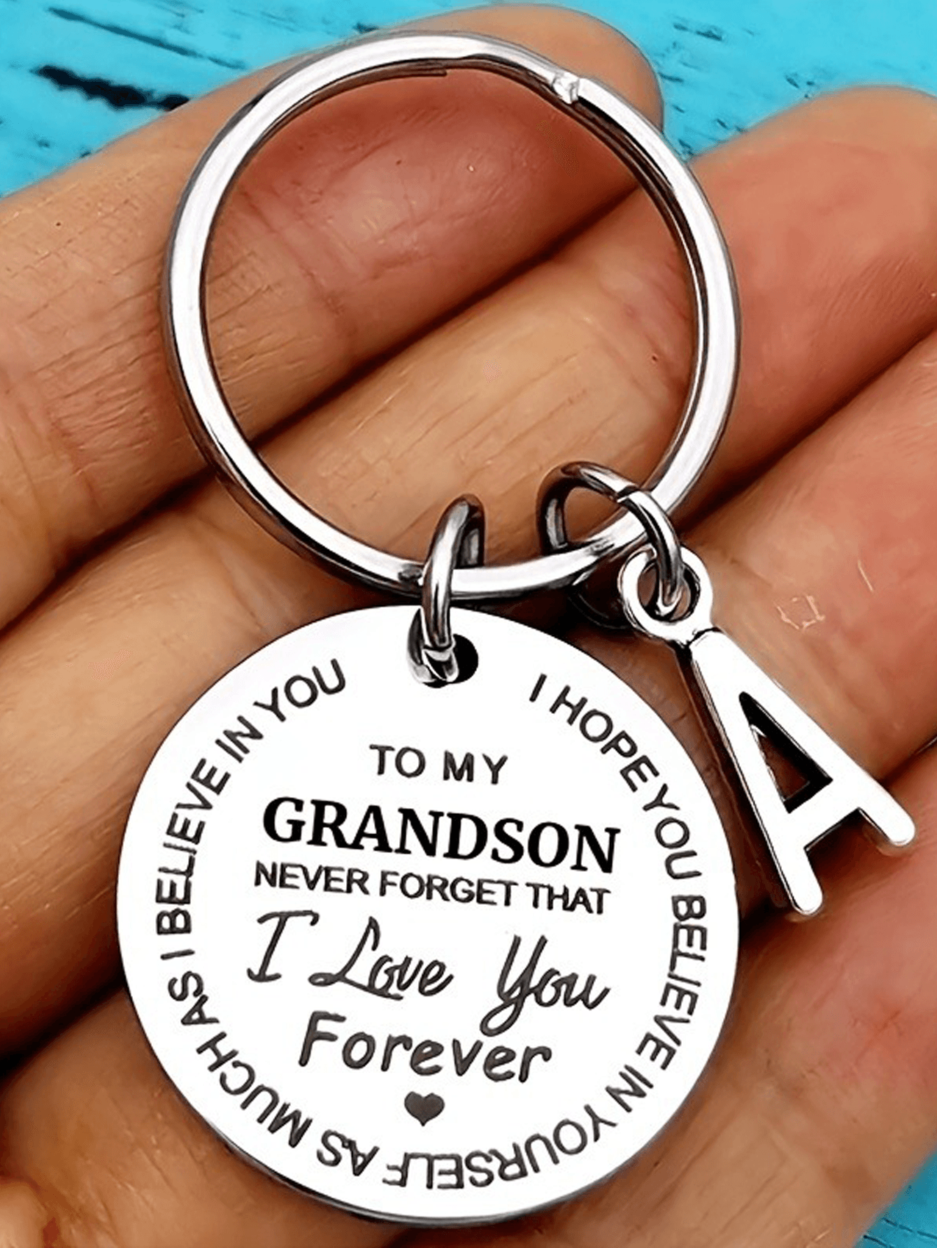 Stainless steel engraved keychain keyring/motivational gift